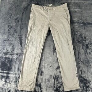 Luca Faloni Cortina Chinos Mens 36 Gray Italian Cotton Stretch Trousers